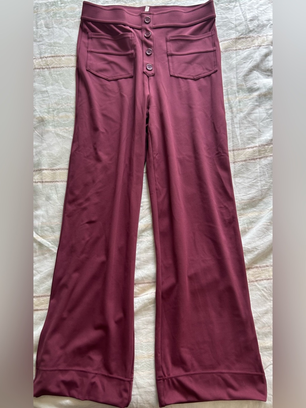 Halara Women Daystretch High-Waist 9”Flare Wide-Leg Pant Burgundy M 8-10 Petite